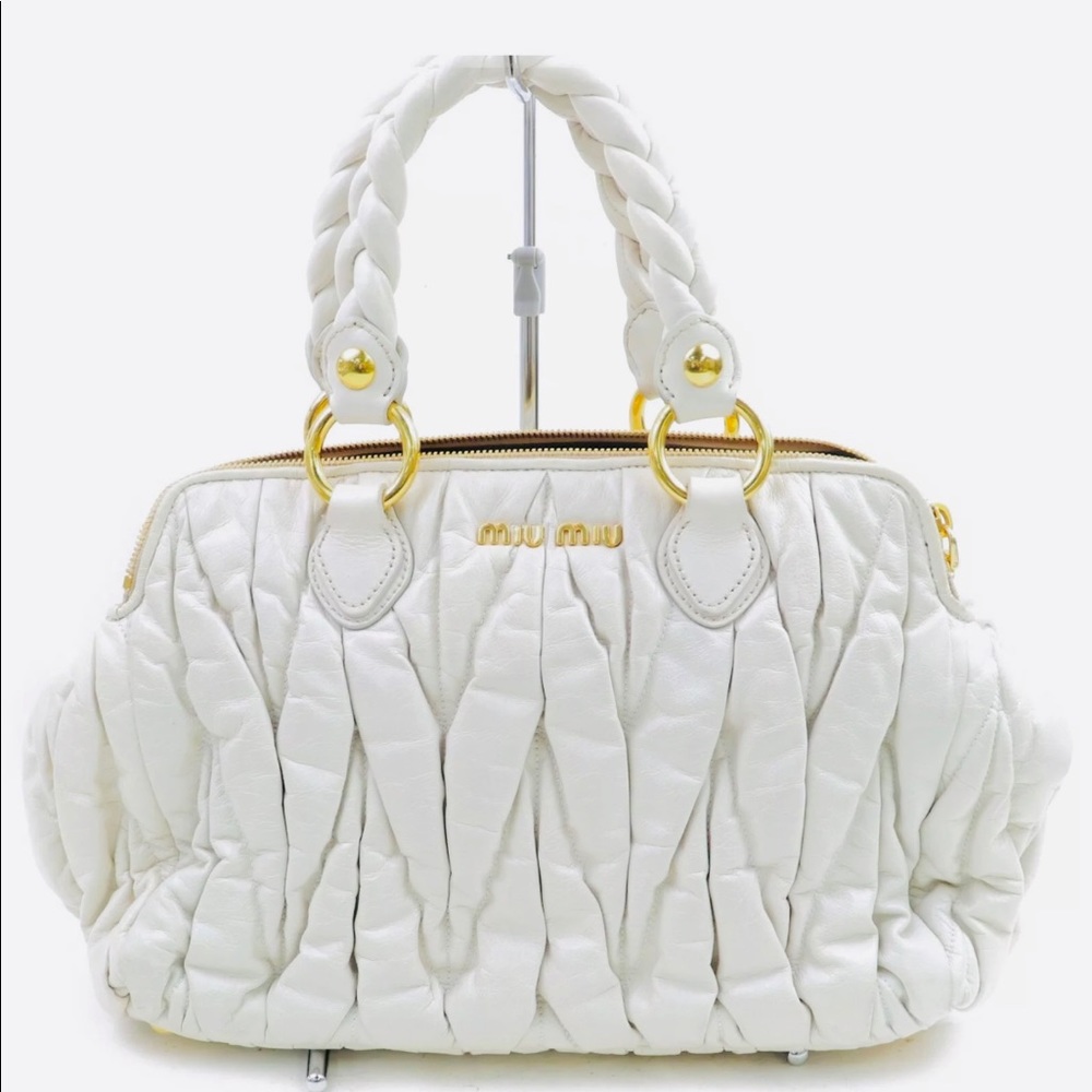 MIU MIU Logos Matelasse 
2WAY  Hand Bag